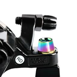 6 pçs pinça de freio a disco da bicicleta parafuso braçadeira parafusos fixos m6 * 18mm titânio-banhado colorido aço inoxidável para mtb mountain bike - Image 4