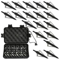 Metal Arrowhead Arrows para Besta e Arco Composto, Caça Tiro com Arco, 100 Grãos, 3 Lâminas, Compatível, 18 Pcs - Image 1