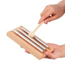 Meditação carrilhão sala de aula de madeira com martelo instrumento de percussão lembrete sino com martelo para a oração musical chime madeira - Image 2