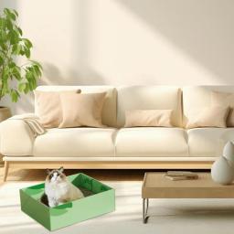 Caixa De Lixo De Gato De Papel Descartável Caixa De Papelão Leve Dobrável Revestimento Impermeável Seguro Para Viagens, Piquenique Em Casa - Image 5