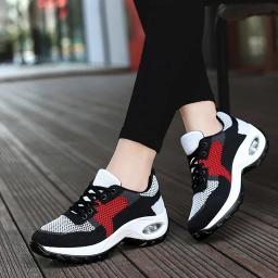 Tenis mulher tênis almofada de ar sapatos caminhada respirável ginásio sapatos de corrida para mulher rendas até plataforma esporte sapato tenes feminino - Image 3