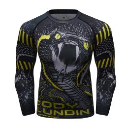 Masculino personalizado impresso fightwear, manga comprida, jiu jitsu compressão Rashguard, bjj camiseta, camisa de boxe, exercício bodybuild t - Image 5