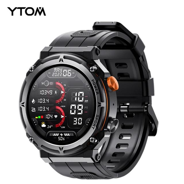 Smartwatch YTOM-C21 PRO: Impermeável, Tela 1.39" 360x360, Chamada Bluetooth e Monitor Cardíaco para Natação