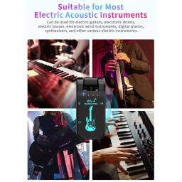 Receptor De Transmissor De Áudio Recarregável, Sistema De Guitarra Sem Fio, 10 Horas De Vida Da Bateria, Banda ISM Embutida, Transmissão De 40m, 2.4GHz - Image 5