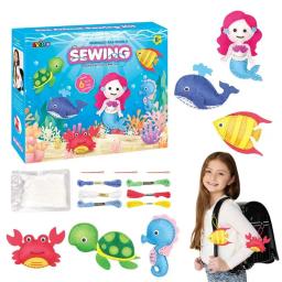 Crianças kits de costura artes artesanato mini kit de costura primeiro kit de costura para iniciantes diy kits de costura de boneca de animais de pelúcia brinquedos de meninas - Image 1