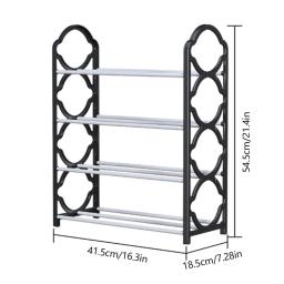 Prateleira de armazenamento de calçados multicamada, 4 camadas, armário simples à prova de poeira, porta de montagem multicamadas, rack organizador do dormitório - Image 6