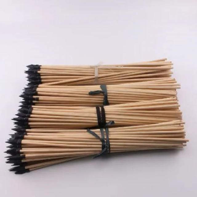 Flechas de Madeira Natural com Borracha para Arco - Set de 6 Unidades, Comprimento de 42cm e 7mm de Diâmetro