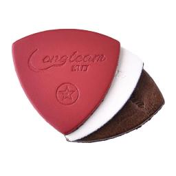 Conjunto de 3 Palhetas de Ukulele em Couro de Ovelha Genuína, Cores Aleatórias, Longteam, Palhetas Profissionais de Pele de Ovelha para Guitarra de 4 Cordas estilo Havaiano - Image 5