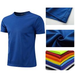 Quick Dry manga curta esporte t-shirt para homens e mulheres, ginásio Jerseys, instrutor de fitness, correndo t-shirt, Sportswear respirável, adolescente - Image 1