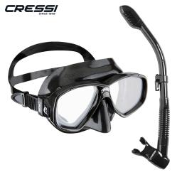 Cressi Conjunto de Snorkel Máscara de Mergulho Rímel de Snorkel Seco Vidro Temperado Silicone Macio para Adultos Perla - Image 1