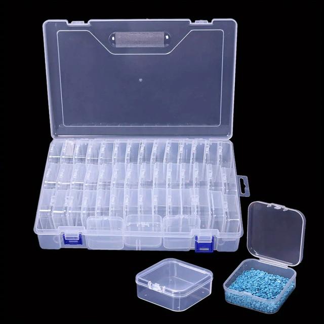 Conjunto de 14/20/28/45 Cintas em Caixa de Armazenamento Transparente para Arte em Unhas, Joias e Artesanato