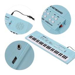 Piano Teclado Eletrônico com Microfone, Modo Dual Power, Instrumento Musical, 6 Músicas Demonstração, 61 Teclas - Image 3