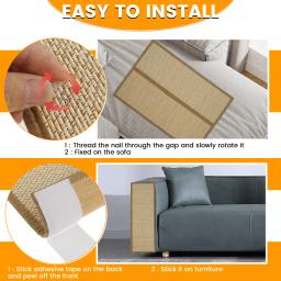 Auto-adesivo Scratcher Mat para Pet, Tapete Sofá, Proteção de Móveis, Patas Sharpen, Trimmable Scratch, Acessórios DIY - Image 4