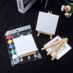 Conjunto de pintura em tela com ferramentas de pintura, kit de pintura diy com tela pré-desenhada + mini suportes de madeira, escola infantil, presentes para o dia das crianças - Image 4
