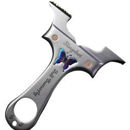 Slingshot borboleta profissional com elástico Flat, Quick Press Clip, Combate ao ar livre, reta placa Bow - Image 2