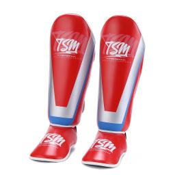 Tsm boxe perna guarda muay thai caneleira e pé volta sanda treinamento de combate para adultos e crianças proteção competição - Image 1