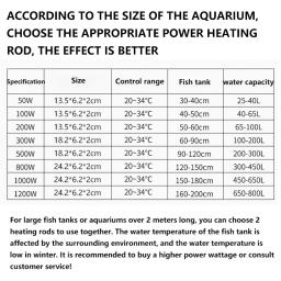 Aquecedor do tanque de peixes com display digital led controlador de temperatura do aquário haste de aquecimento acessórios temperatura constante, 1200w - Image 6