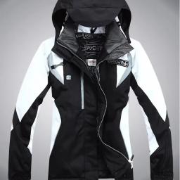 Novo feminino engrossado esportes ao ar livre terno de esqui à prova de vento à prova dwindproof água quente algodão jaqueta e calças conjunto para atividades neve - Image 1