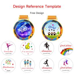 Medalhas de acrílico transparentes para crianças, prêmio dos desenhos animados para estudantes da escola, jogos do esporte do futebol, impressão livre, presente bonito - Image 5