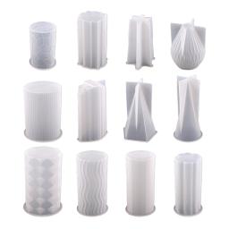 Molde De Vela Cilíndrica Diamond Stripe Triângulo Cilíndrico Cone Variável Silicone Mold Produtos de Produção de Vela Geométrica DIY - Image 6