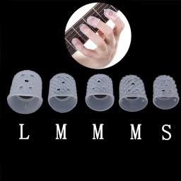 5 Pçs/set Silicone Finger Guards Protetores de Ponta Do Dedo Para Ukulele Guitarra Instrumento Musical Guitarra S M L Transparente Atacado - Image 2