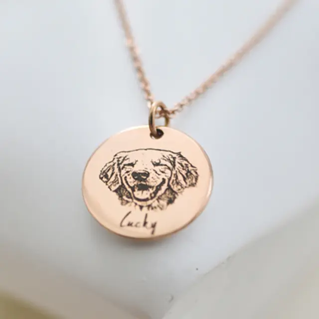 Colar Memorial Personalizado com Tag de Identificação para Pets Weikui