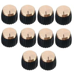 Botões de amplificador para Marshall, AMP, Push-on, preto e Gold Cap, guitarra, 10pcs - Image 1