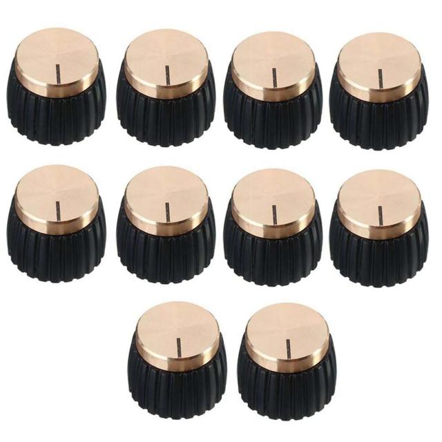 Kit de 10 Botões Push-on Preto e Dourado para Amplificadores Marshall e Guitarras