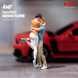 Modelo de cena sem pintura, Miniaturas Figurinhas, Menino e Menina Abraço Proposta, Lover Kissing, 1:87, 1:64, 1/43, 24 - Image 6