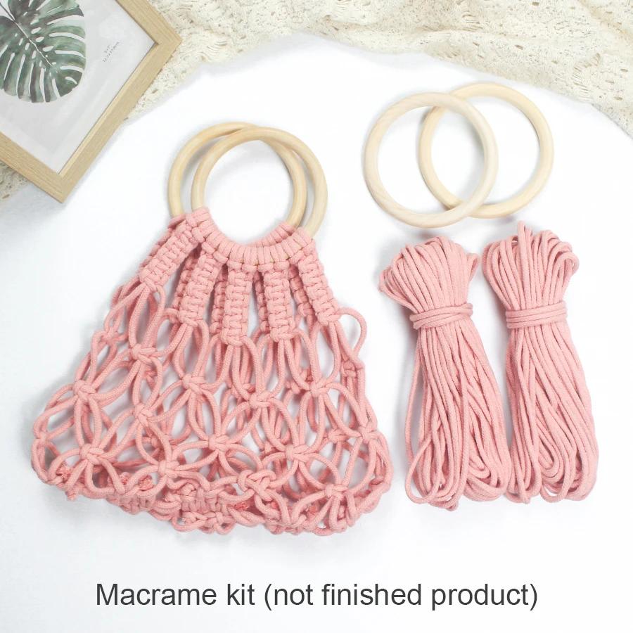 Kit de macramé para iniciante, diy, diy, trabalhos artesanais, uma variedade de cores para escolher, saco oco prático, 1 pc - Image 1