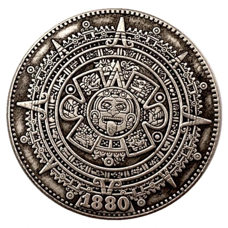 Coleção Comemorativa de Moedas em Prata Antiga, Maia, Relógio de sol, Asteca, Cobre, Moeda, Medalha, 1pc - Image 1