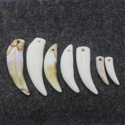 Lobo Dentes Encantos para Fazer Jóias, Contas de Resina, Pingentes Chifre Marfim, Acrílico, Acessórios DIY, 20Pcs, 30Pcs, 100Pcs - Image 6