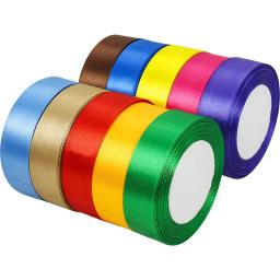 Fitas de cetim diy, 6/10/15/20/25/40/50mm, artesanato, materiais para festas de casamento, costura, material 22 metros - Image 4