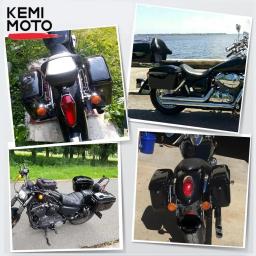 Kemimoto bolsa de selim para porta-malas rígido, suporte para bagagem, bolsa rígida universal para sombra, suzuki, kawasaki, softail - Image 4