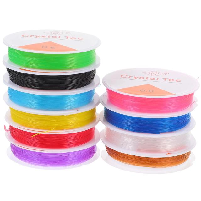 Fios DIY para Braceletes e Cordas Elásticas: 10 Rolos de Seda para Artesanato Feminino e Estudantil