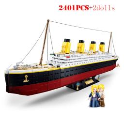 Blocos de construção de navios para crianças, 3D Hobbies Kits, tijolos compatíveis, modelo de cidade, cruzeiro Titanic, barco, brinquedos, RMS, 10294 - Image 2