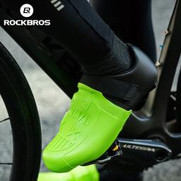 ROCKBROS Tampa Da Sapata Impermeável, Silicone Ciclismo Overshoes, Bicicleta Pé Toe Covers, Resistente ao Desgaste MTB Road Bike Bloqueio Protector - Image 2