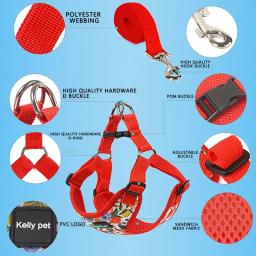 Respirável malha colete estilo cão arnês conjunto, confortável e não-retrátil animal de estimação tração, pequeno, conjunto de duas peças - Image 3