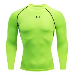 Homens e mulheres manga longa compressão treino, correndo t-shirt, jogging esporte camisola, Fast Dry Fitness Tees, Gym Tops - Image 2