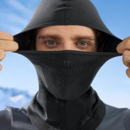 Esportes térmica ciclismo boné quente máscara facial da motocicleta balaclava à prova de vento esqui pesca correndo tricô chapéu chapelaria - Image 3