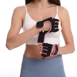 Meio dedo luvas esportivas levantamento de peso luvas de fitness esportes ao ar livre ciclismo respirável absorção de choque treino ginásio luvas - Image 2