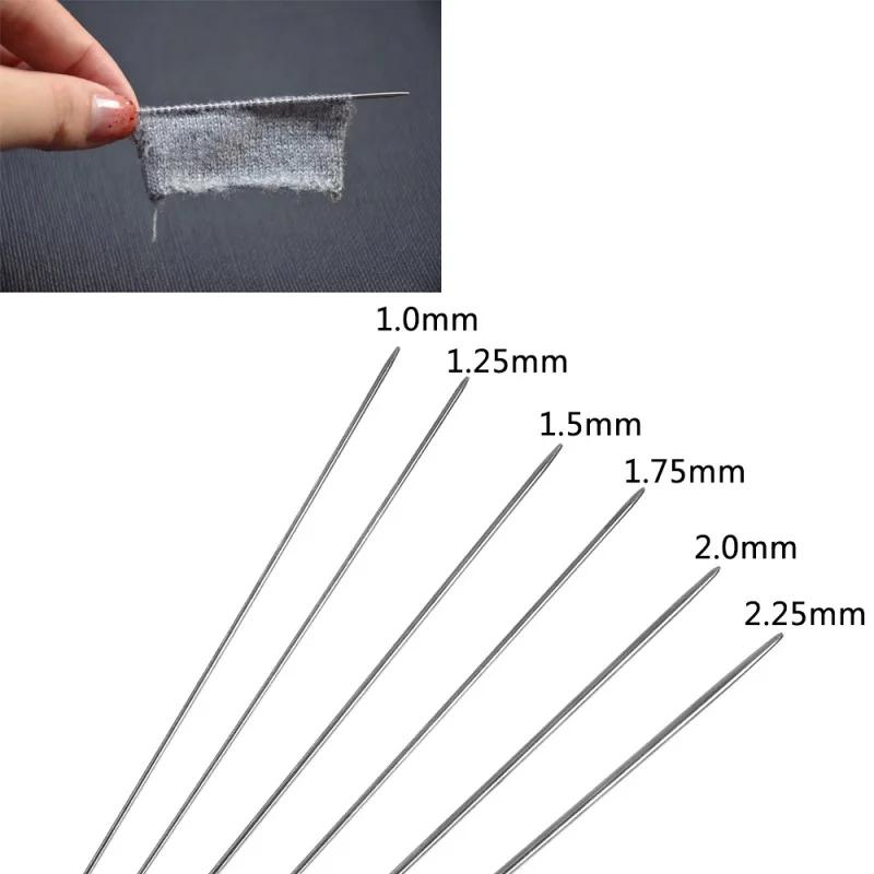 1 conjunto de agulhas de tricô de aço inoxidável para roupas de boneca acessórios de suéter faça você mesmo artesanato artesanal - Image 1