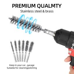 Escova De Limpeza De Máquinas De Tubo De Arame, Limpador De Ferrugem, Ferramentas De Polimento De Lavagem, Processamento De Fabricação Automotiva, Novo, 6 Pcs, 8-19mm - Image 3