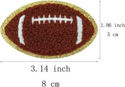 Chenille Futebol Ferro-em Patches com Bordas Douradas, Patches De Futebol Bordados, Artesanato DIY, Costurar Fazendo Roupas, 4 Pcs - Image 4