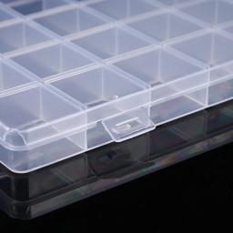 Multifuncional Caixa Organizadora de Plástico Transparente com Grades, Recipiente, Craft Armazenamento para Contas, DIY Jóias Arte, 24 28 Grades - Image 4