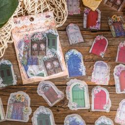 30 pçs adesivo do vintage material conjunto janela garrafa forma quadro adesivos scrapbook decalques decorativos para jornaling diy arte artesanato - Image 1