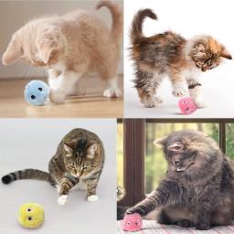 Gato brinquedos interativos brinquedos interativos do animal de estimação squeaky elétrica catnip gato treinamento brinquedo plaything bola para gato kitty suprimentos gravidade bola - Image 4