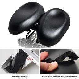 Confortável dupla acolchoada moto selas pad, dois lugares almofada de bicicleta, substituição multi-função, esportes, sem nariz, fácil instalar - Image 2