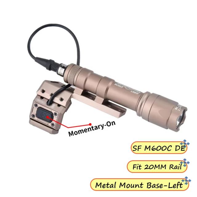 Surefir SF M300A M600C lanterna tática LED branco Scout luz offset base modbutton interruptor de caça Airsoft arma acessórios