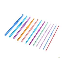 41xb 12 peças agulhas crochê coloridas alumínio conjunto agulhas tricô 2.0mm-8.0mm - Image 4